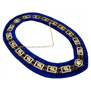Collier de Maître Maçonnique OES sur Mesure en Tissu Velours de Haute Qualité avec Chaîne et Étoile, Fond Violet, pour Officier Maçonnique - Product Image 3