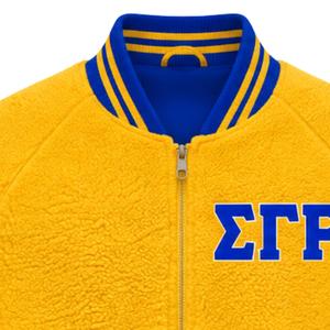 Women Sigma Gamma Rho Custom Sherpa Bomber Jacket Reversible Warm Fleece Double Sided Greek Sorority <b>Coat</b> Casual Winter - Product Image 3