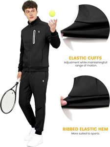 Men's Tracksuits Set, 2 Piece <b>Athletic</b> Sweat Suits for Gym & Jogging, Golf, 9 Pockets - Product Image 3
