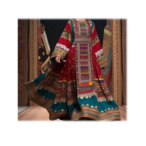 Vestido tradicional afgano para mujer, largo, hecho a mano, con bordado étnico, MOQ bajo, directo de fábrica, etiqueta privada, envío rápido - Product Image 5