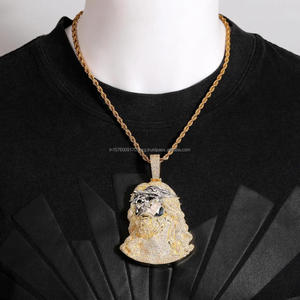 Designer Jesus Piece Pendant Necklace with VVS Moissanite Diamonds and 925 Sterling Silver Streetwear Jewelry - Product Image 4