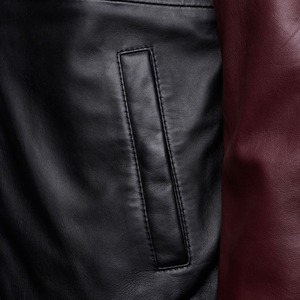 Veste de baseball bomber en cuir de vache véritable personnalisée, style universitaire, épaisse et unie, pour hommes, vente en gros - Product Image 5