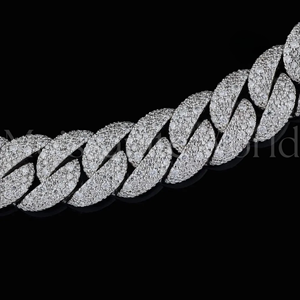 Proveedor Indio de Cadena Cubana de Plata 925 con Moissanita, Joyería de Lujo Estilo Hip Hop para Hombre, Disponible a un Precio Razonable - Product Image 4