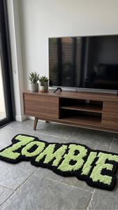 Alfombra Antideslizante de Lana con Diseño Geométrico de Terror Zombi, Hecha a Mano, Verde, Suave y Afelpada, para Decoración del Hogar - Product Image 4