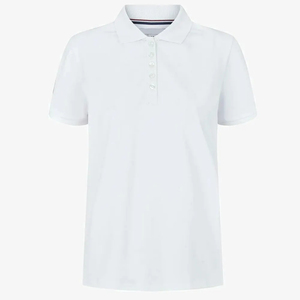 Premium Quality Women's White Short Sleeve Polo Shirt 100 Cotton Pique Knitted Casual Solid Color Regular Fit - Product Image 1