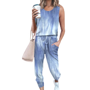 Conjunto de Yoga de alta calidad para mujer, Top y pantalones sin mangas estampados, ropa deportiva de talla grande para uso en el gimnasio, 2022 - Product Image 3