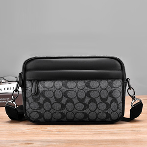 Waterproof Men Plaid PU Crossbody Bag Durable <b>Small</b> Square Polyester Shoulder Bag Casual Daily <b>Purse</b> - Product Image 2