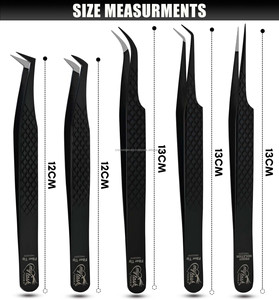 Professional Lash Extension Tweezer Fiber Tip Eyelash Extension Tweezers Pointed Volume Tweezers Custom Logo Printing - Product Image 4