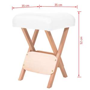 Tabouret de massage pliable en PVC blanc avec lit compact en bois massif et design pliable pratique - Product Image 4