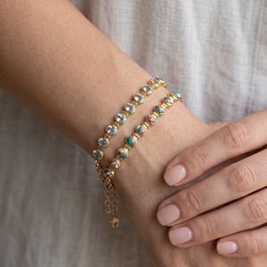 Trendy Mixed Lucky Charm Women's <b>Bracelet</b> Silver Plated Brass <b>Copper</b> Schistose Style Geometry Cute Lovers Pattern Anniversary - Product Image 4