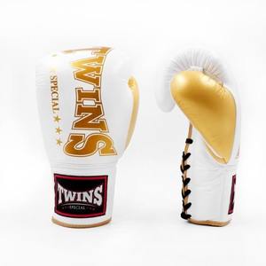 Guantes de Boxeo Twins Personalizados en Dorado y Blanco, Guantes Twins de Cuero Genuino de Alta Calidad - Product Image 2