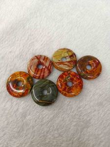 Pendentif Donut en Jaspe Rouge Cherry Creek Pierre Picasso Naturelle Lisse et Éblouissante, Vente en Gros, Idéal pour la Fabrication de Bijoux - Product Image 4