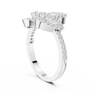 Bague en moissanite à motif géométrique de luxe, argent 925/or blanc rhodié |   Bague de fête pour femme, design moderne |   Bijoux fins OEM/ODM - Product Image 4
