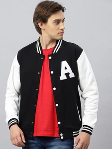 Nouvelle arrivée : veste varsity en laine pour homme, 100% coton, fermeture à boutons, style baseball universitaire, pour l'hiver, prix bas - Product Image 4