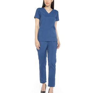 Hot Selling Fashionable Short Sleeve V-Neck Nurse Working <b>Clothes</b> Nursing Uniform <b>Scrubs</b> Uniform Tops for Men and Women - Product Image 1
