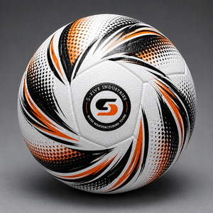 Ballon de football OEM ODM blanc, rouge, noir, imprimé numériquement, durable, pour l'entraînement, ballon thermique, ballon cousu à la main - Product Image 3