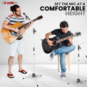 5 Core Mic <b>Stand</b> Floor Pair Universal 72" Height Adjustable Tripod <b>Microphone</b> <b>Stands</b> w Boom Arm - Product Image 4