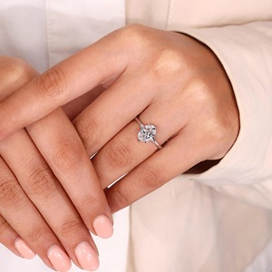 Lab Grown Diamond <b>Ring</b> Tulip Prongs, 2 CT Oval Lab Grown Diamond <b>Ring</b> for Women, <b>Split</b> Shank Wedding <b>Ring</b> Gold, IGI Certified - Product Image 2