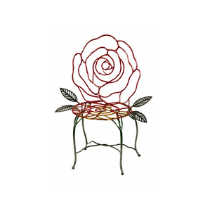 Green Metal <b>Dining</b> Chair with Leaf Design Traditional Outdoor Furniture Stable Frame Antique Style Home Decor - Product Image 2
