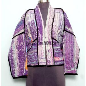 Chaqueta Hecha a Mano, Ecológica, 100% Algodón, Transpirable, Reversible, de Secado Rápido, Tejida, Estilo Vintage Kantha, con Puntada Abierta - Product Image 6