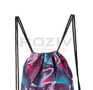 กระเป๋าออกกำลังกายแบบมีเชือกผูก ผลิตจากโพลีเอสเตอร์ พิมพ์ลายแบบซับลิเมชั่น กันน้ำ มีช่องซิปด้านนอก เป็นมิตรกับสิ่งแวดล้อม ดีไซน์สำหรับทุกเพศ เหมาะสำหรับกิจกรรมกลางแจ้ง - Product Image 2