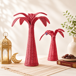 Centre de table en rotin rose écologique, fait main, décoration de table islamique Ramadan Mubarak, vente en gros OEM - Product Image 1