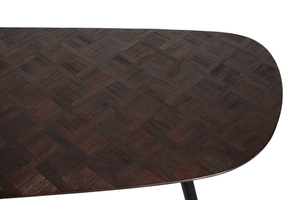 Mesa de Comedor de Madera de Teca Sólida con Diseño Artesanal Muy Elegante, Patas Redondas de Metal, para Hogar, Oficina, Hotel, Cocina, Restaurante - Product Image 6