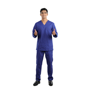 Hot Sale <b>Spark</b> Clothing Unisex Red Scrub Set V-Neck Top Pants Hospital Uniform Needle Detection Seamless Fusing Fleece <b>Fabric</b> - Product Image 1