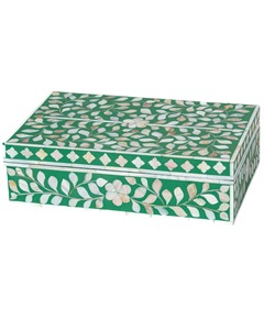 Caja de Joyería Moderna de Alta Calidad Hecha a Mano con Incrustaciones de Madreperla con Diseño Floral y Almacenamiento Decorativo - Product Image 2
