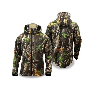 Hooded Collar Men's Waterproof Soft <b>Shell</b> Camouflage Hunting Jacket Plus Size Winter Outdoor Use - Product Image 1