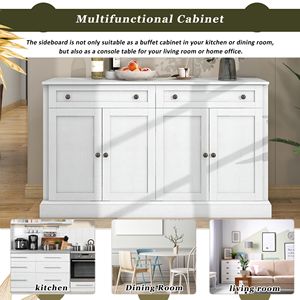 Adjustable Shelves <b>Kitchen</b> <b>Sideboard</b> Storage Buffet Cabinet 2 Drawers and 4 Doors <b>for</b> Dining & Living Room - Product Image 5