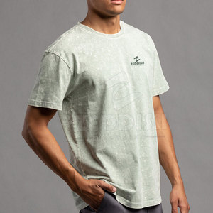 Camisetas Extra Grandes de Poliéster/Algodón Ecológicas con Logotipo Personalizado de Alta Calidad, Lavadas con Ácido, para Hombre, 220g, en Venta - Product Image 3