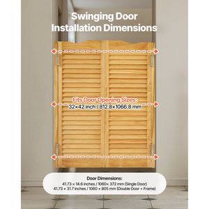 Porte Scorrevoli Interne in Legno di Pino Premium 32"W X 42"H con Parte Superiore Arcuata, Stile Barn, Doppie, per Saloon o Caffè, con Kit di Cerniere e Accessori Inclusi - Product Image 5