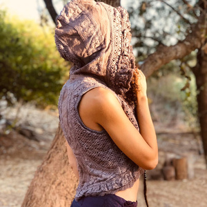 Women’s Handmade Crochet Lace Vest Bohemian Style Cotton Gauze Top Lightweight And Airy Perfect For Summer Outfits And Beachwear - Product Image 3