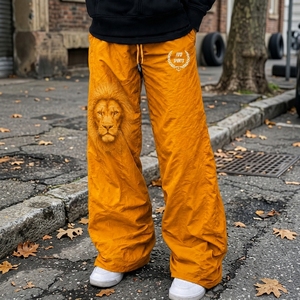 Pantalones Casuales de Lona de Nailon, Corte Holgado, Alta Calidad, Transpirables, Ecológicos, Diseño Flexible, Moda Urbana - Product Image 1