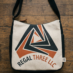 Regal Three Llc Canvas Cross Body Bag With Logo Heat Transfer Printing Zipper Closure Canvas Shopping Hobo Bag Unisex - Product Image 1