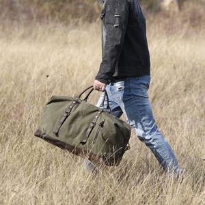 Bolsa de Viaje de Lona y Cuero, Moderna, Resistente, Impermeable, Estilo Vintage, Bolsa de Lona para Llevar Equipaje, Bolsa de Fin de Semana, Bolsa de Gimnasio, Gran Capacidad, LCTB-0039 - Product Image 6