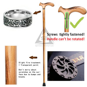 Bâtons de marche en bois modernes, légers et personnalisés de haute qualité avec poignée antidérapante et design durable pour le camping - Product Image 4