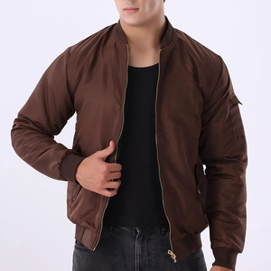 Men Classic Brown Satin Bomber <b>Jacket</b> Zipper Up Shiny Silk Flight <b>Jacket</b> Lightweight Casual Slim Fit Outerwear Coffee Soft Coat - Product Image 5