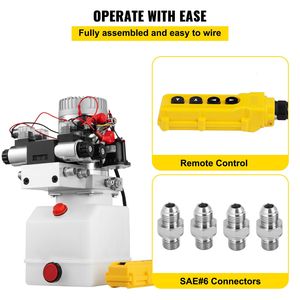 Pompa Idraulica 4.5L 12V DC a Doppio Effetto, Unità di Potenza Idraulica 12V DC con Doppio Solenoide, Pacchetto Idraulico, Motori Idraulici - Product Image 4