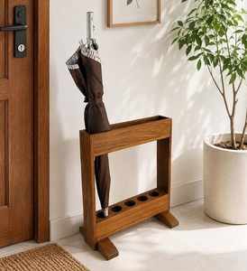 Porte-parapluie en bois d'acacia, support de rangement personnalisé, nouveau design, porte-parapluie en bois - Product Image 5