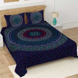 Ropa de Cama Hecha a Mano, Sábana Jaipuri con Funda de Almohada, 100% Algodón, Sábanas de Lujo Indias, Cubrecama de Algodón con Estampado a Mano al por Mayor - Product Image 3