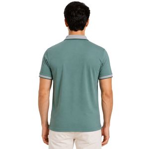 Camiseta Polo Personalizada para Hombre en Verde Salvia y Gris, Manga Corta, Informal, para Golf, Marca Privada, Transpirable, Uniforme, Venta al Por Mayor - Product Image 4