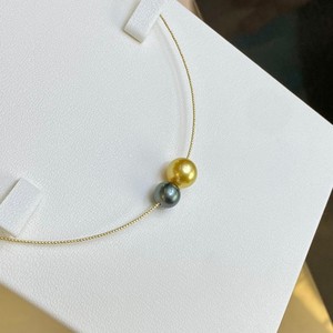 Collier de perles d'or réglable haut de gamme avec collier en or 18 carats importé, perle noire de Tahiti en eau de mer, perle de Nanyang, cadeau de luxe - Product Image 3