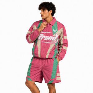 Custom <b>Pink</b> Graphic Print Nylon Windbreaker Jackets Shorts Track Suit Lightweight Waterproof Embroidery Logo Windbreaker Hoodies - Product Image 6