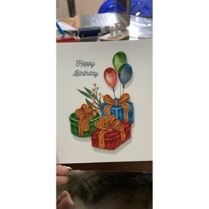 Carte d'anniversaire personnalisée en quilling 3D, cupcakes, ballons, artisanat en papier fait main avec enveloppe - Product Image 5
