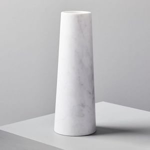 New Arrival White Marble Gold Base Flower Vase Luxury Decorative Accent For Modern Home Decor - Product Image 3