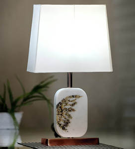Top Quality Eco-Friendly B22 Bulb and Luxury White Marble Base Modern Contemporary Desk & <b>Bedside</b> <b>Table</b> Lamp at Low Market Price - Product Image 1