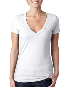 T-shirts personnalisables OEM pour femmes, col en V uni, style hip-hop, impression par sublimation, anti-plis, respirants, avec impression de votre propre logo - Product Image 1