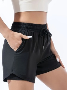 Shorts Deportivos 2 en 1 para Mujer, de Verano, con Cordón Ajustable, de Secado Rápido, Cintura Alta, Levanta Glúteos, para Correr, Entrenamiento, Yoga, Gimnasio - Product Image 1